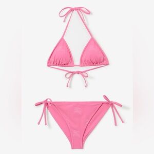 Burberry Pink Triangle Bikini Set